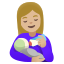 image for :woman feeding baby: medium-light skin tone: