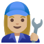 image for :woman mechanic: medium-light skin tone: