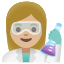 image for :woman scientist: medium-light skin tone: