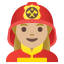 image for :woman firefighter: medium-light skin tone: