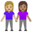 image for :women holding hands: medium-light skin tone, medium skin tone: