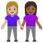 image for :women holding hands: medium-light skin tone, medium-dark skin tone: