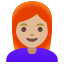 image for :woman: medium-light skin tone, red hair: