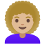 image for :woman: medium-light skin tone, curly hair:
