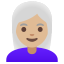 image for :woman: medium-light skin tone, white hair: