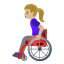 image for :woman in manual wheelchair: medium-light skin tone: