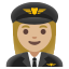 image for :woman pilot: medium-light skin tone: