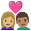 image for :couple with heart: woman, man, medium-light skin tone, medium skin tone: