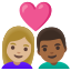 image for :couple with heart: woman, man, medium-light skin tone, medium-dark skin tone: