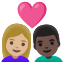 image for :couple with heart: woman, man, medium-light skin tone, dark skin tone: