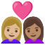 image for :couple with heart: woman, woman, medium-light skin tone, medium skin tone:
