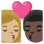 image for :kiss: woman, man, medium-light skin tone, dark skin tone: