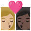 image for :kiss: woman, woman, medium-light skin tone, dark skin tone: