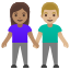 image for :woman and man holding hands: medium skin tone, medium-light skin tone: