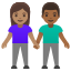 image for :woman and man holding hands: medium skin tone, medium-dark skin tone: