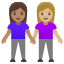 image for :women holding hands: medium skin tone, medium-light skin tone: