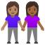 image for :women holding hands: medium skin tone, medium-dark skin tone: