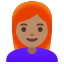image for :woman: medium skin tone, red hair: