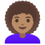 image for :woman: medium skin tone, curly hair: