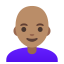 image for :woman: medium skin tone, bald: