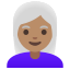 image for :woman: medium skin tone, white hair: