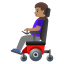 image for :woman in motorized wheelchair: medium skin tone: