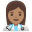 image for :woman health worker: medium skin tone: