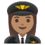 image for :woman pilot: medium skin tone: