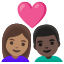 image for :couple with heart: woman, man, medium skin tone, dark skin tone: