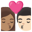 image for :kiss: woman, man, medium skin tone, light skin tone: