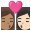 image for :kiss: woman, woman, medium skin tone, light skin tone: