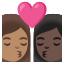 image for :kiss: woman, woman, medium skin tone, dark skin tone: