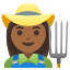image for :woman farmer: medium-dark skin tone: