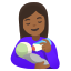 image for :woman feeding baby: medium-dark skin tone:
