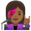 image for :woman singer: medium-dark skin tone: