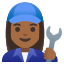 image for :woman mechanic: medium-dark skin tone: