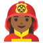image for :woman firefighter: medium-dark skin tone: