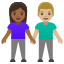 image for :woman and man holding hands: medium-dark skin tone, medium-light skin tone: