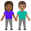 image for :woman and man holding hands: medium-dark skin tone, medium skin tone: