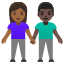 image for :woman and man holding hands: medium-dark skin tone, dark skin tone: