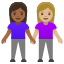 image for :women holding hands: medium-dark skin tone, medium-light skin tone: