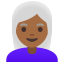 image for :woman: medium-dark skin tone, white hair: