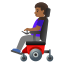 image for :woman in motorized wheelchair: medium-dark skin tone: