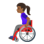 image for :woman in manual wheelchair: medium-dark skin tone: