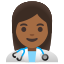 image for :woman health worker: medium-dark skin tone: