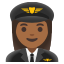 image for :woman pilot: medium-dark skin tone:
