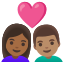 image for :couple with heart: woman, man, medium-dark skin tone, medium skin tone: