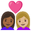 image for :couple with heart: woman, woman, medium-dark skin tone, medium-light skin tone: