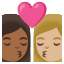 image for :kiss: woman, woman, medium-dark skin tone, medium-light skin tone: