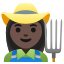 image for :woman farmer: dark skin tone: